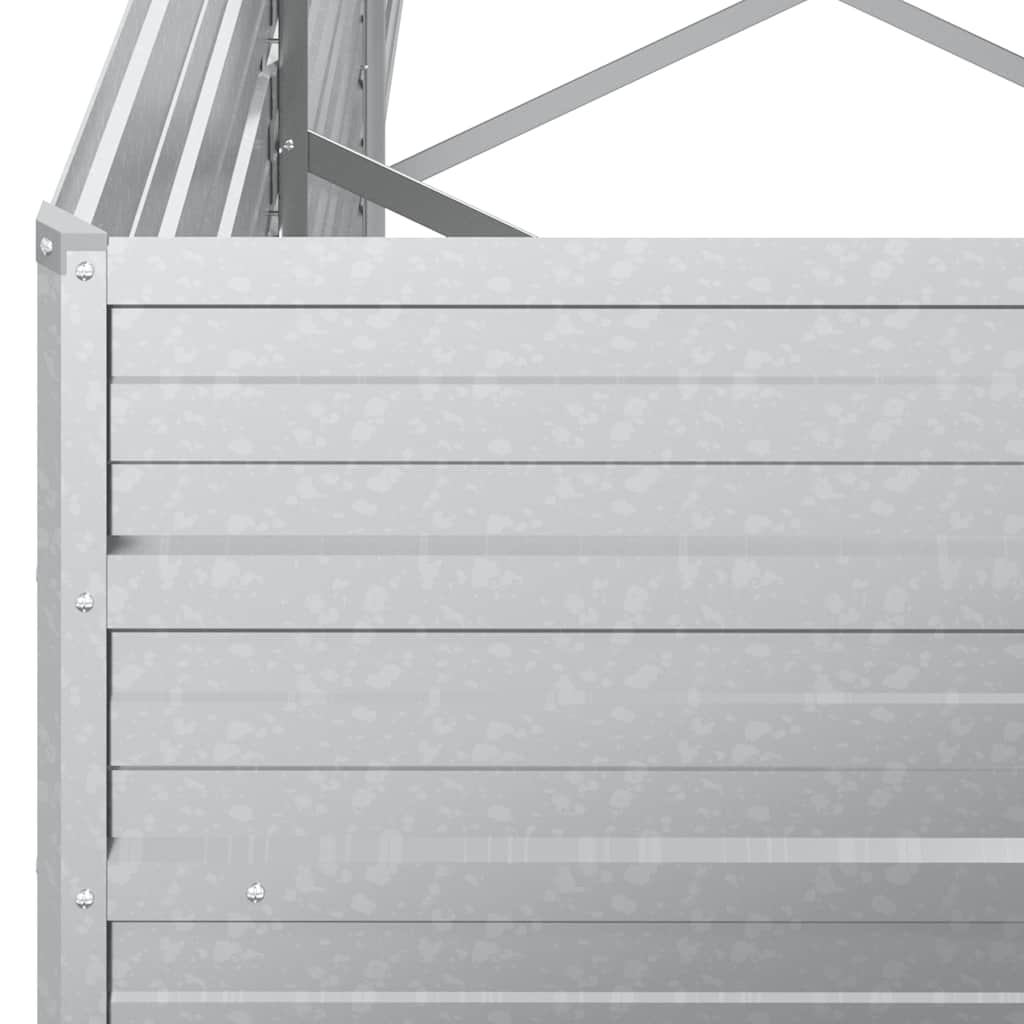 Garden Raised Bed 320 x 40 x 45 cm Galvanized Steel Silver