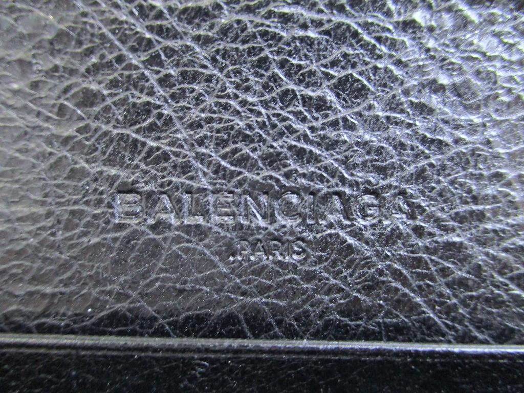 Authentisches BALENCIAGA Schwarzes Leder Klappportemonnaie The Classic Money #a816 Aufgearbeitet
