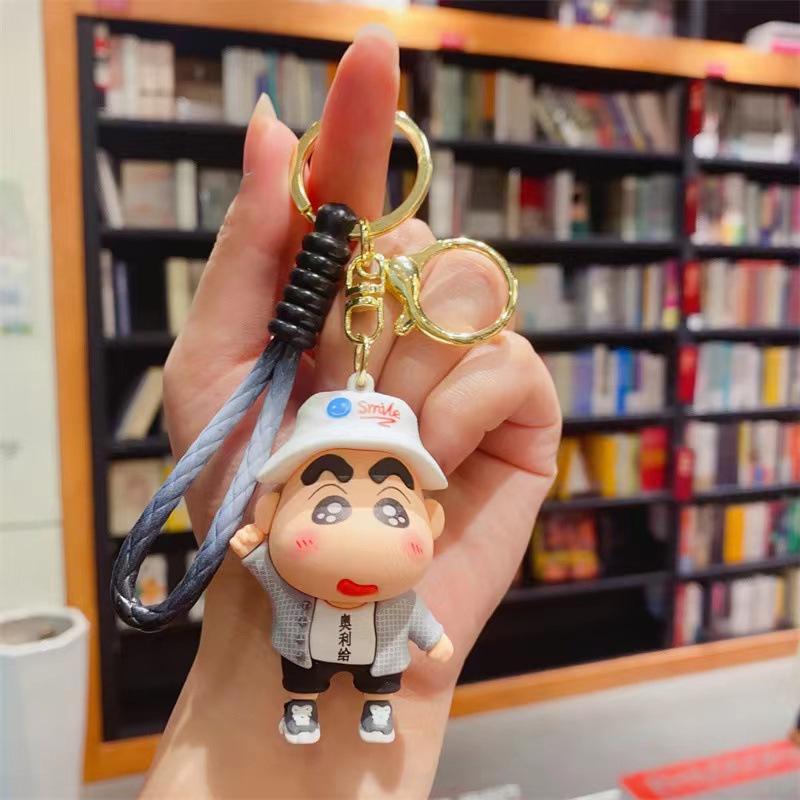 Funny Cross-dressing Crayon Xiaoxin Cute Keychain Couple Car Personalized Keychain Creative Schoolbag Pendant
