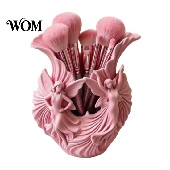 Artistic Desktop Storage Container 3D Printed Pen Holder, Fairies Organizer for Pens, Pencils, Makeup Brushes, Special Gift Art Lovers Minimalist