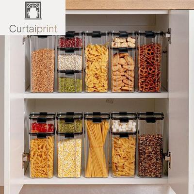 460/700/1300/1800 ML Food Storage Container Plastic Sealed Cans Kitchen Storage Box Transparent Food Canister Storage Tanks