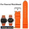 Soft Silicone Rubber Watch Band For Panerai SUBMERSIBLE PAM 441 359 Series 22mm 24mm Men's Watch Strap Orange Watch Accessories