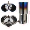 Universal Double Exhaust Tips Colorful Muffler Exhaust Stainless Dual Tail Pipe Muffler Round Carbon Fiber Exhaust Tips Car Deco