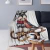 Miniatur-Schnauzer Hund Auf Einem Schlitten Decke Weich Warm Flanell Überwurfdecke Bettwäsche für Bett Wohnzimmer Picknick Reise Zuhause Sofa