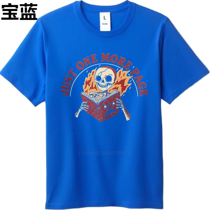 Casual summer For him t shirt Skeleton Reading Book With Flames Short Sleeve Workout O Neck tees men cotton tshirt male tops