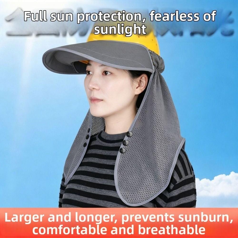 Mesh Safety Helmet Sunshade Breathable Neck Protection Sun Shield  for Construction Workers