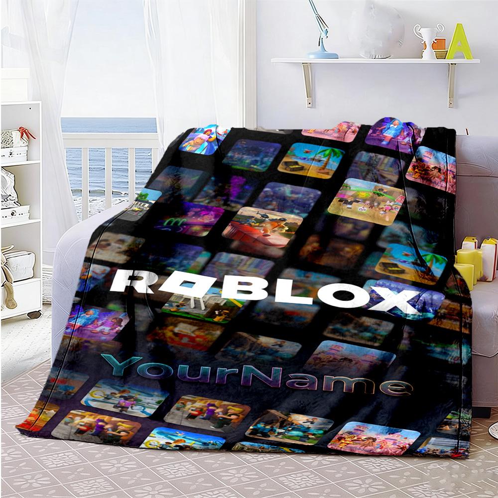 Roblox 496 Customize Your Name Blanket Lightweight Personalized Blanket Ultra-Soft for Office Chair Chair Seaside Bed Ideal for All Seasons