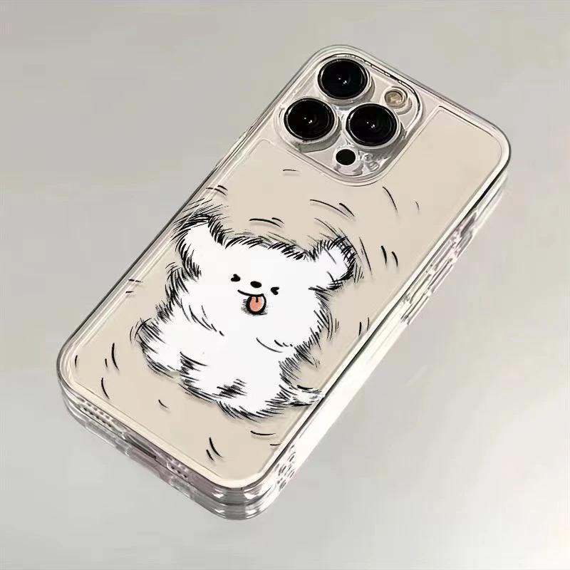 Cute head-shaking puppy iPhone17Promax mobile phone case cartoon for Apple 16promax space case 15
