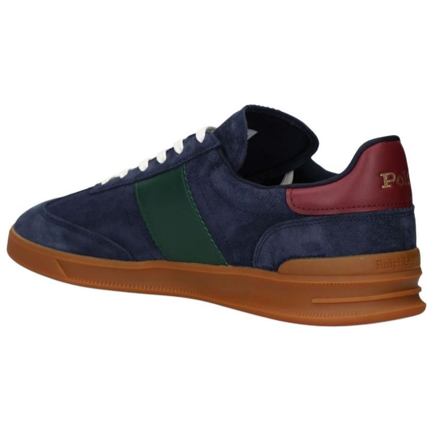 Polo Ralph Lauren Heritage Suede Round Toe Lace-Up Low-Top Sneakers Men Sneakers Blue 809954903002