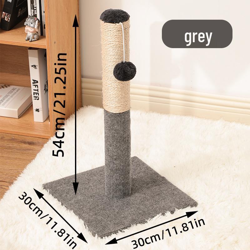 Compact Sisal Cat Scratching Post: Vertical, Detachable, Space-saving for Cats To Climb and Sharpen Claws On Scratch Boards.