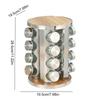 Stainless Steel 360° Rotating Spice Rack 16 Glass Jars 3oz Revolving Seasoning Organizer for Kitchen Countertop Cabinet