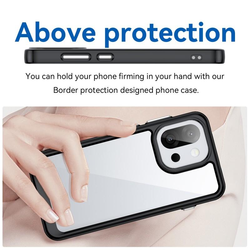 For OnePlus 13T 5G Phone Case WANLONFENG XC Series TPU Acrylic Cover with Tempered Glass (Big Lens Hole)