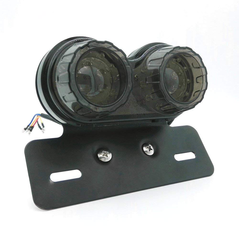 Karun Tail Light Brake Lamp Black Lens Cat Eye Custom License Plate Holder Rear