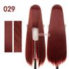 Bubuwig Synthetic Hair 100cm Long Straight Pure Color Cosplay Wigs Over 100 Colors Black White Red Blue Brown Wig Heat Resistant
