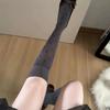 Korean White Polka Dot Knee High Socks JK High Tube Pile Sock Gray Small Round Dot High Tube Socks with Small Leather Shoes