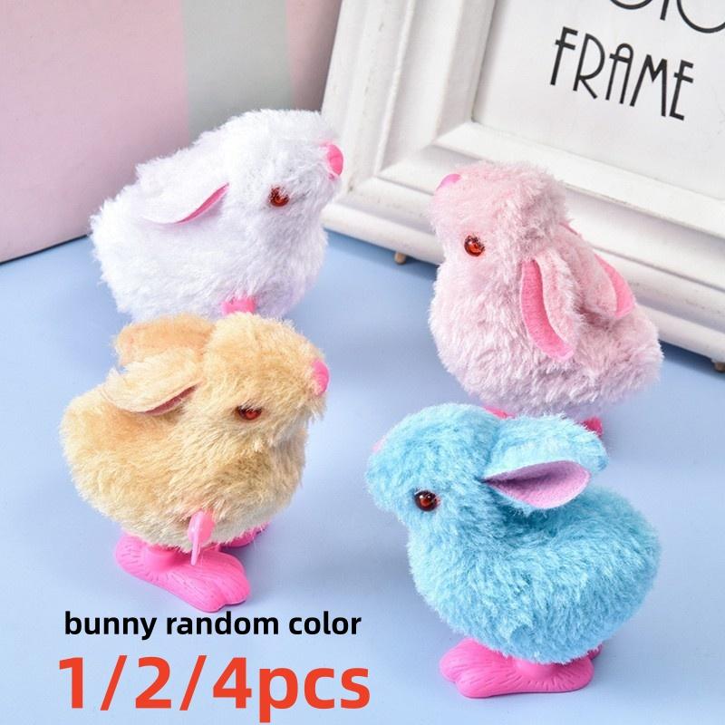 Bunny And Jumping Chick Wind Up Toys Plush Hopping Rabbits Wind-Up Plaything For Kids Easter Stocking Stuffers Party Favors