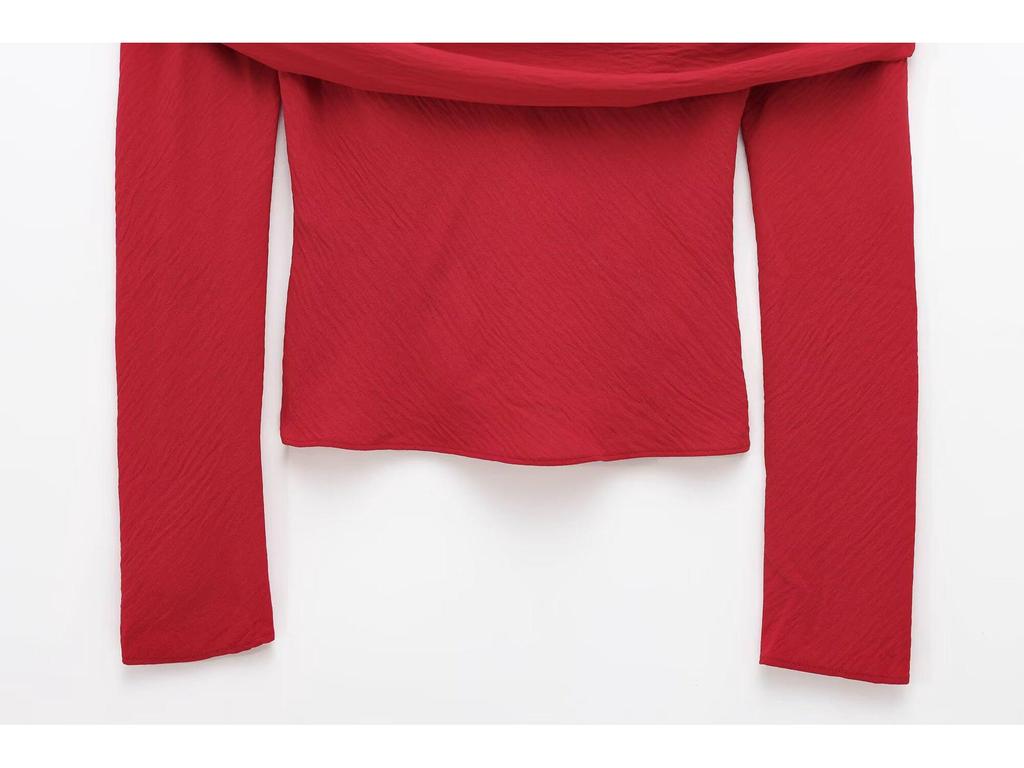 2024 Women's European & American Style One-Shoulder Ruched Slimming Top