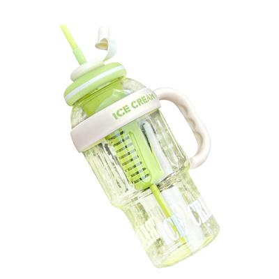 Summer Large-capacity High-value Plastic Cup Sports Portable Car Bingba Cup Food-grade High Temperature Resistant Straw Water Cup