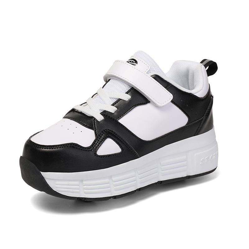 Boy's Plus Size Fashionable Thick Soled Roller Skates Girl's Wheeled Sports Shoes Outdoor Sneaker