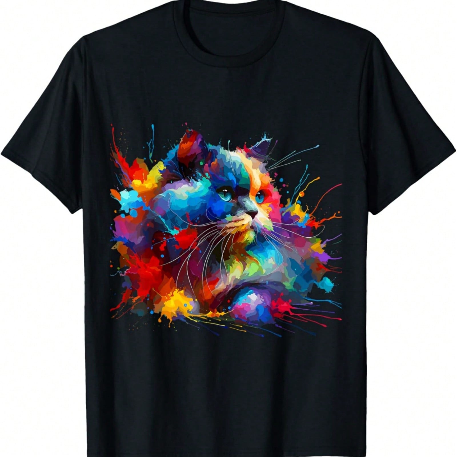 Splash Art Munchkin Cat Munchkins Sausage Cat T-Shirt S разноцветный