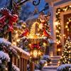 Dreamy Winter Party Ornament Christmas Garden Lantern Magic Pouring Light Hanging Ornament LED Warm Reusable Decor Glow Lighted Santa Snowman