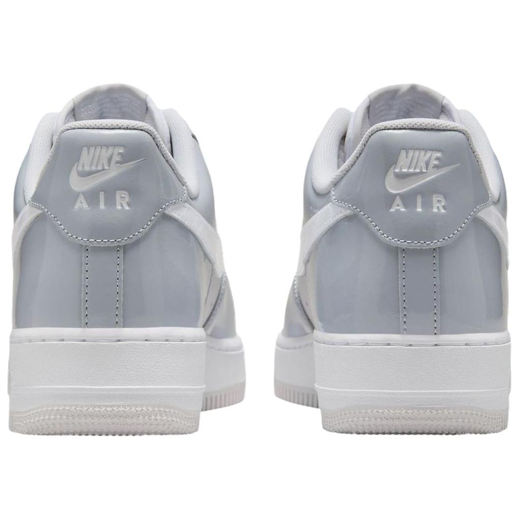 Nike Air Force 1 07 LV8 Wolf Grey Patent Herresneakers Hvit Vast-Grey HV9405-001