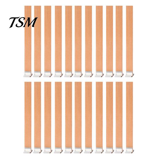 Candle Wick Centering Tool 22 Pcs Wood Wicks Sustainable with Metal Natural Bases Handmade Smokeless Wooden for DIY Making Woodwick Candles