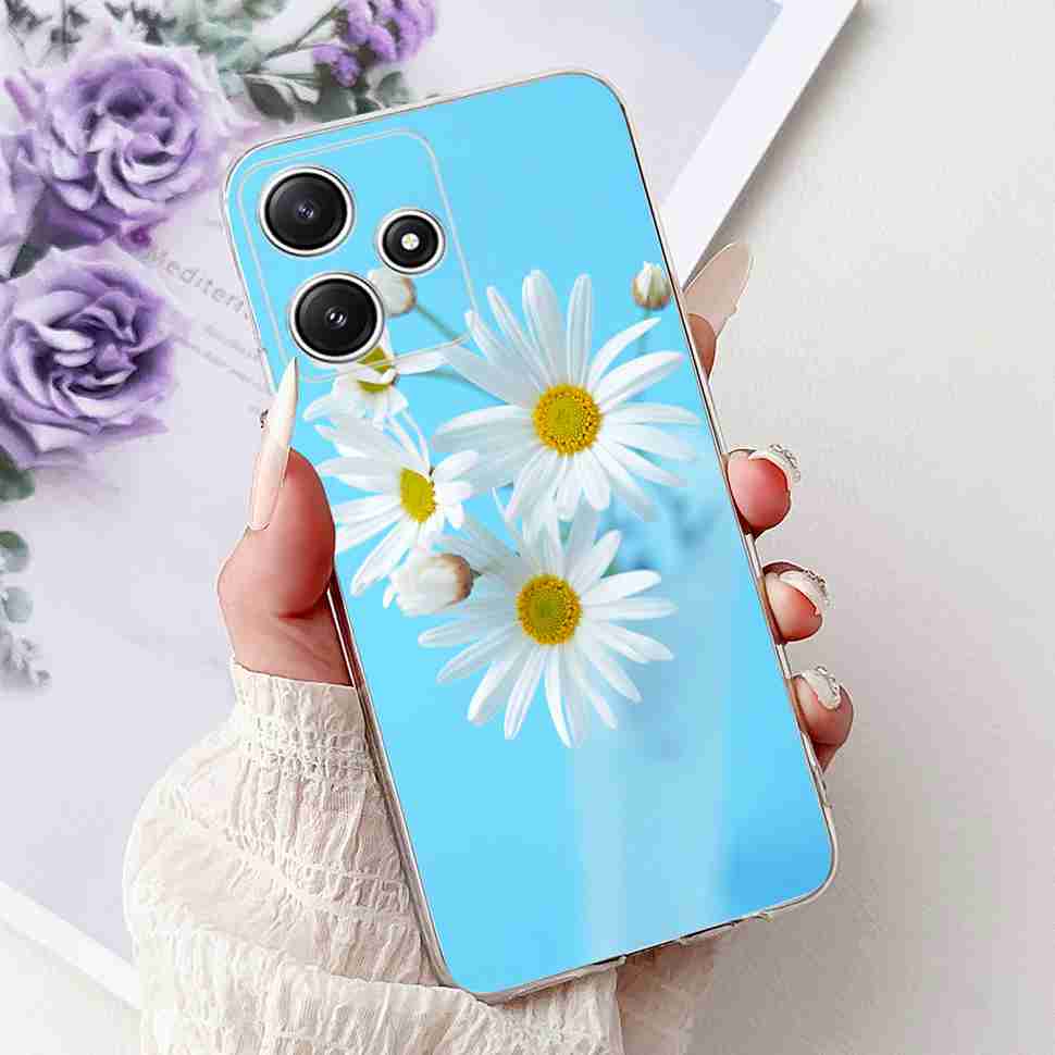 For Xiaomi Redmi Note 12R 5G Case Summer Little Daisy Lemon Soft Silicone TPU Cases For Redmi Note12R NOTE12R 23076RA4BC Shell