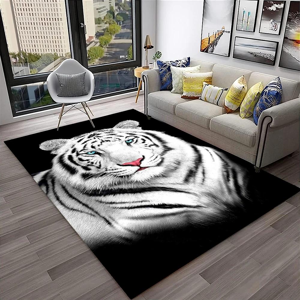 Tappeto Animale Tigre dei Sogni 3D Cartoon per Casa Soggiorno Camera da Letto Divano Zerbino Decorazione, Tappeto per Area Giochi Bambini Tappetino Antiscivolo