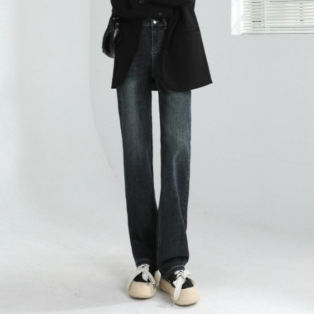 Spring High Waist Slim Straight Jeans for Women