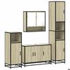 VidaXL Bathroom Furniture Set 4 Pcs Sonoma Oak, Bathroom Cabinet, Toilet Storage Cabinet, 3301221
