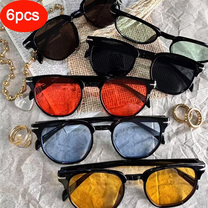 UV Protection Lightweight Comfortable Durable High Quality Retro Trendy Square Shaped Oval Shaped Male Female Sun Glasses