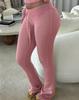 Set con felpa casual color block e pantaloni in maglia da donna Street Style 2025 per Primavera e Autunno