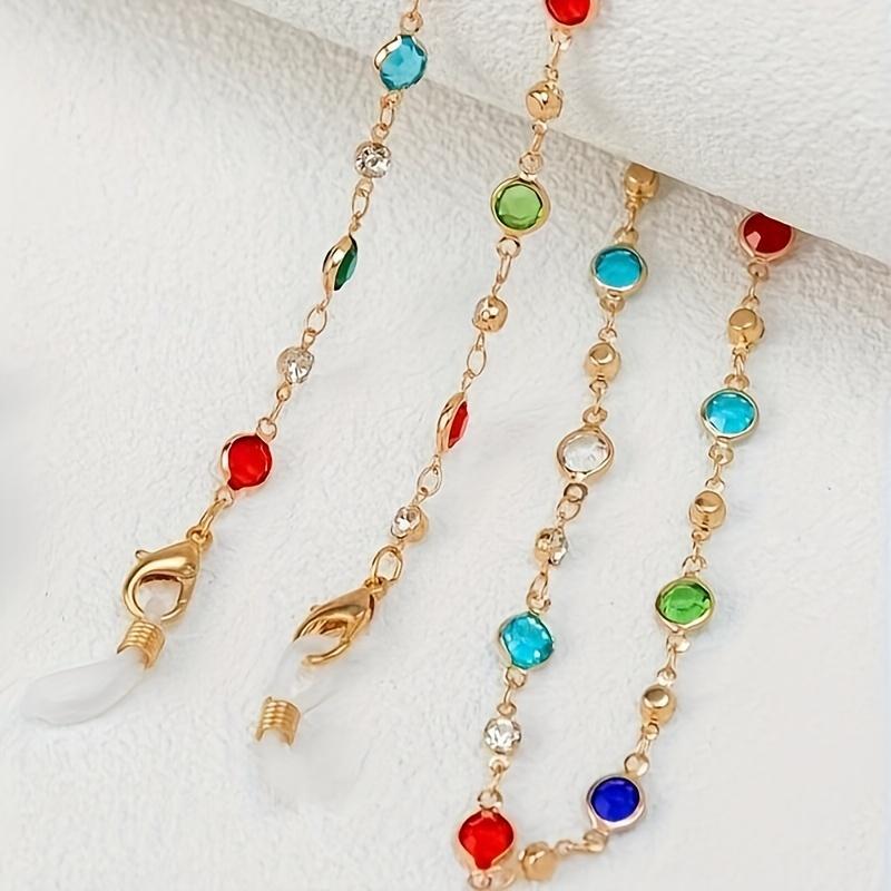 Colorful Random Rhinestone Decoration Glasses Chians For Women Stylish Mask Face Covering Eyewear Retainer
