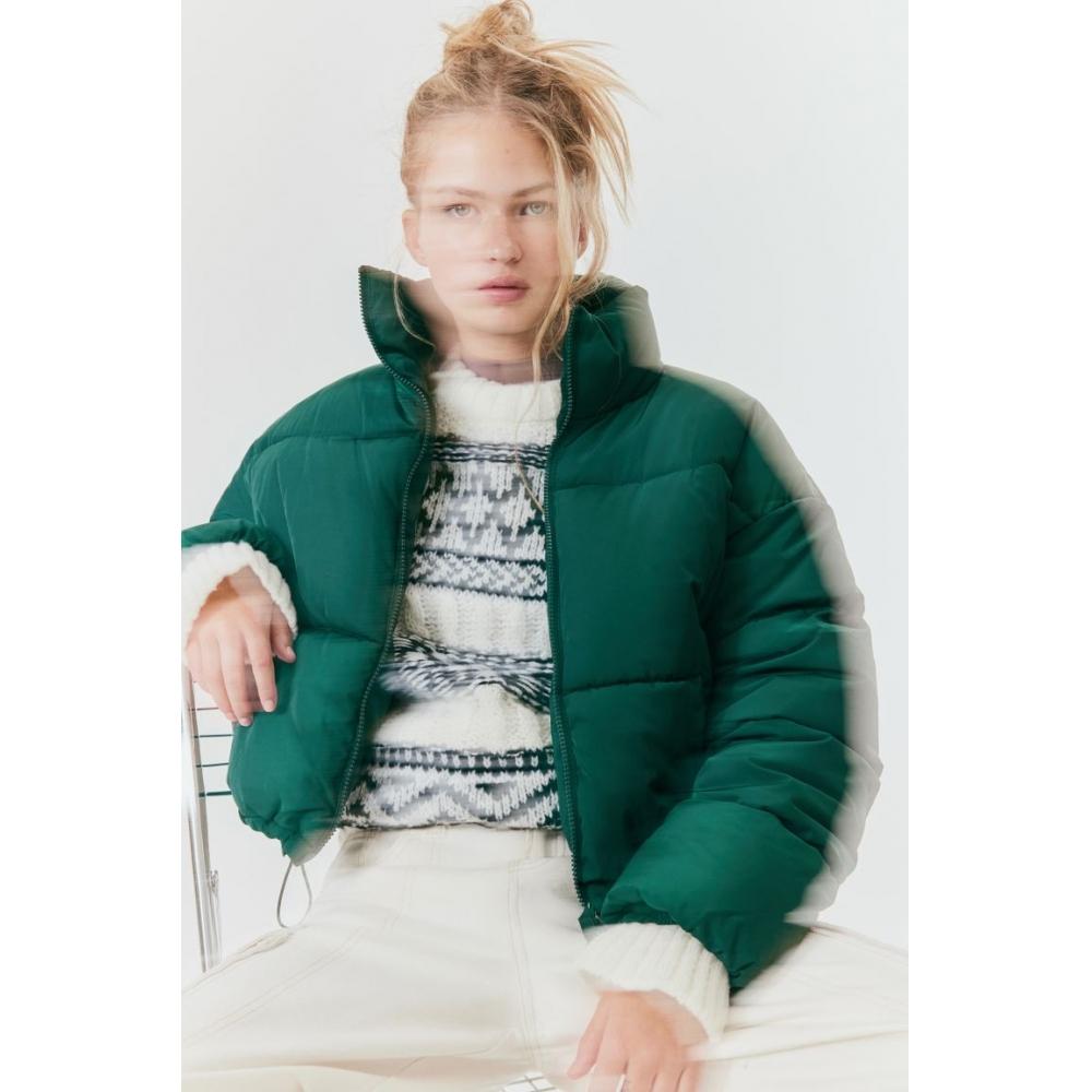 

H M puff jacket dark green