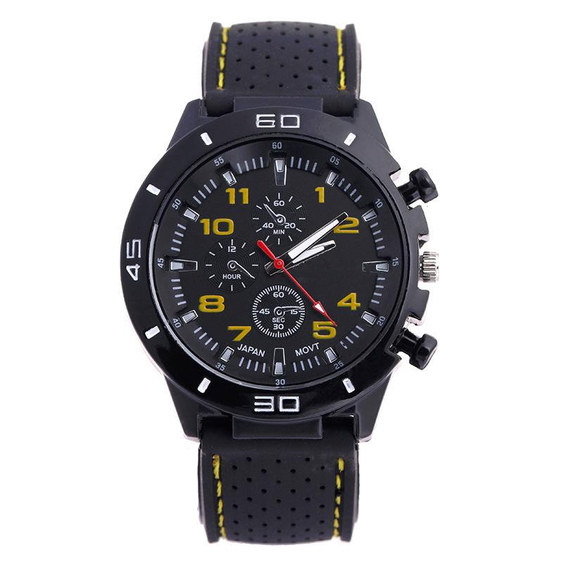 Orologio Sportivo da Uomo alla Moda Cinturino a Linea d'Auto Silicone Orologio per Studenti Orologio al Quarzo