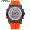New SINOBI brand Sports Chronograph Men's Wrist Watches Digital Quartz double Movement Waterproof Diving Watchband Males Clock