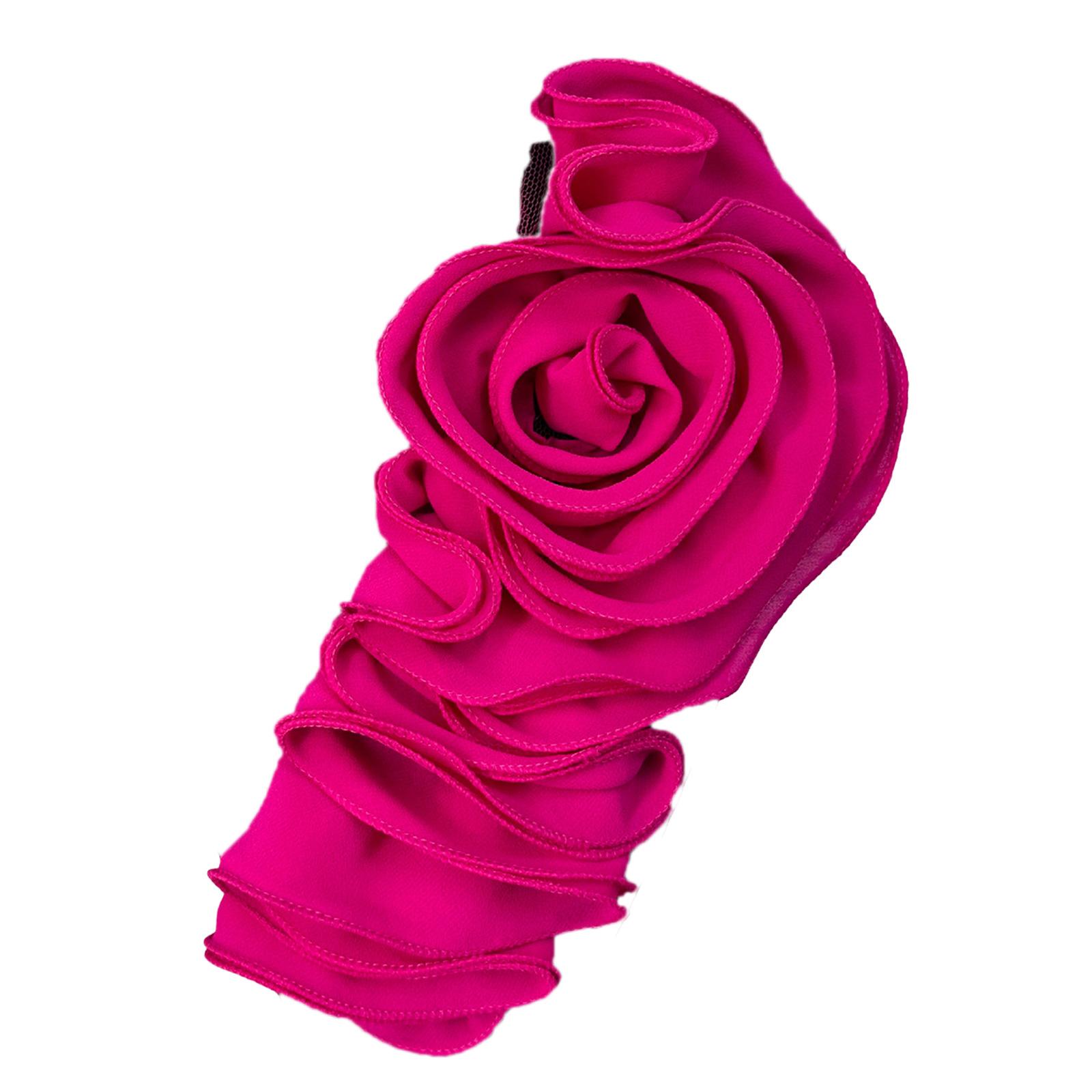 

Handmade Flower Appliques Craft Dance Costume Making Materials Ruffle Edge 3D Flower Patches Garment Sewing On Applique гарячі рожевого кольору