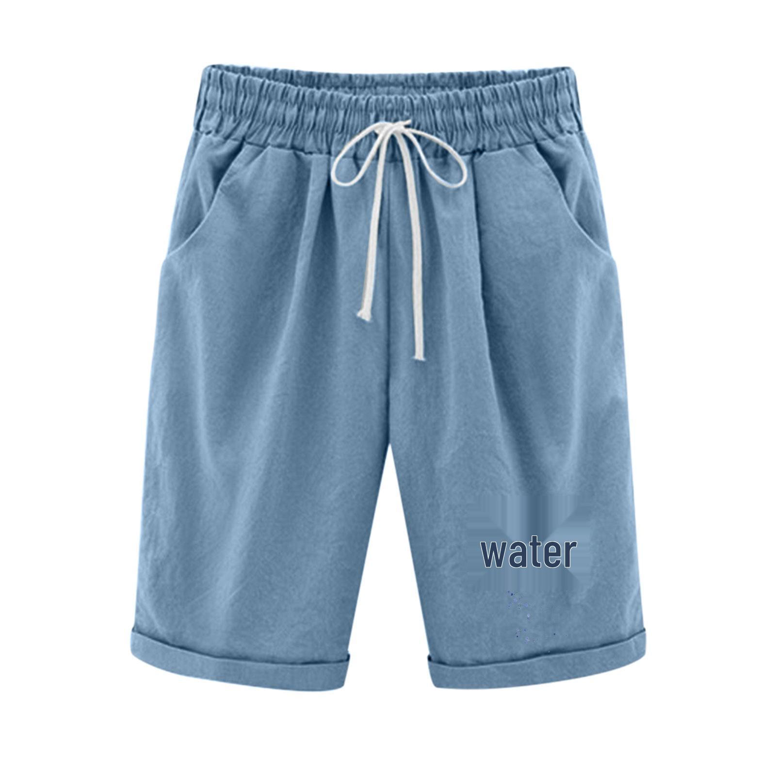 

Dragonfly Print High-Waist Cotton Linen Women s Shorts - Summer 2025 Collection XL світло-синій колір