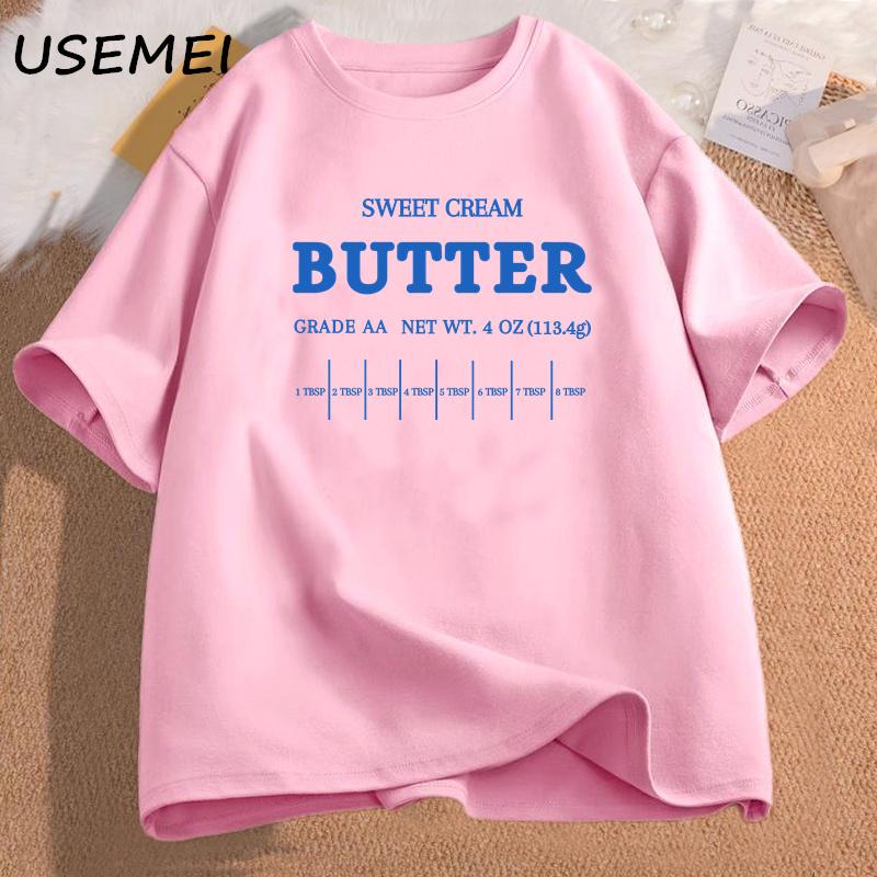

Salted Butter T Shirt Funny Baking Baker Foodie Graphic T Shirts Casual Cotton Short Sleeve O Neck Tshirt Womans Clothing S