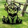 Wrought Iron Highland Cow Garden Stake Metal Art Outdoor Yard Decor Spring Gift