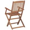 Folding Garden Chairs 8 pcs with Cushions Solid Acacia Wood
