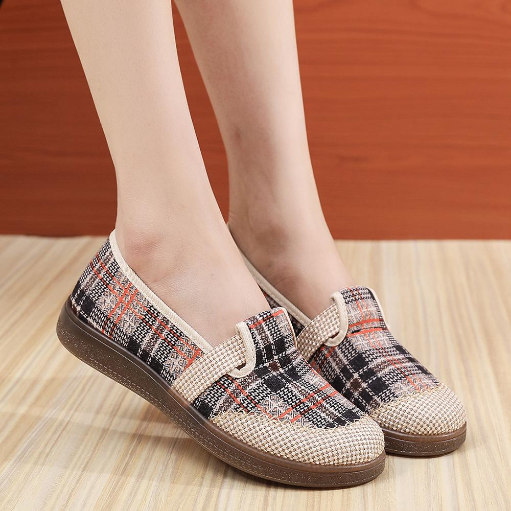 Cloth shoes women's retro woven mother shoes linen fisherman shoes flat-soled single shoes women's non-slip soft sole