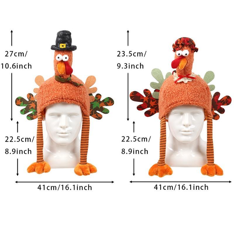 1 Stück neue Thanksgiving-Dekorationen Truthahn-Hut Europäischer und Amerikanischer Halloween-Hähnchenschenkel-Hut offenes Gitter-Modellierung Cartoon-Hut mit langen Beinen