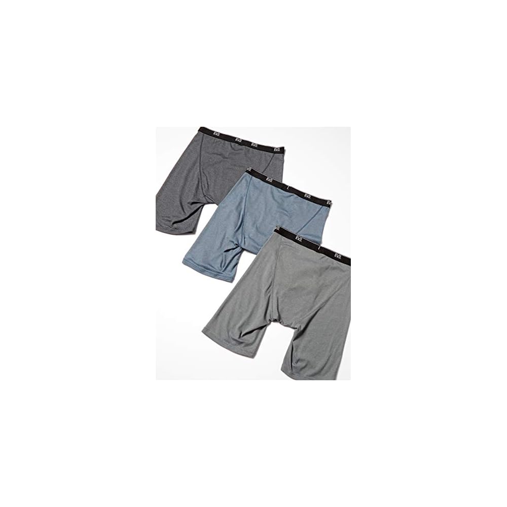 BVD Boxer Briefs, Open Front, Long Boxer, 3-Pack Assorted Set, Moisture-Wicking, Relaxed Fit,