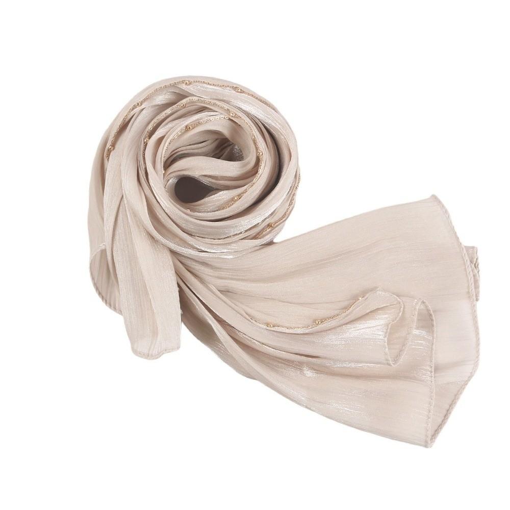 Long Ethnic Style Scarf Beads Chain Wraps Shawl Luxury Islamic Turban  Daily