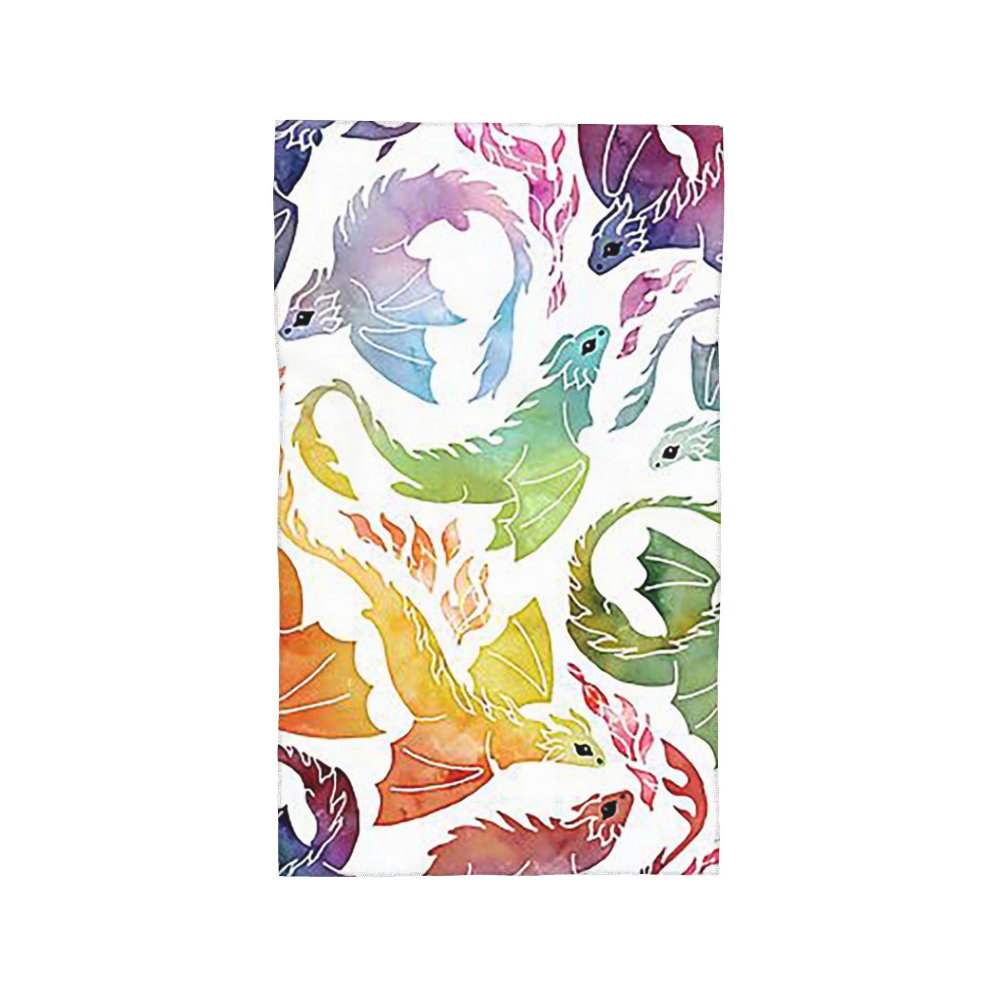 

Dragon fire rainbow Soft Face Towel Quick Dry Pool Bath Cotton Towels Absorbent W40*H60(CM)