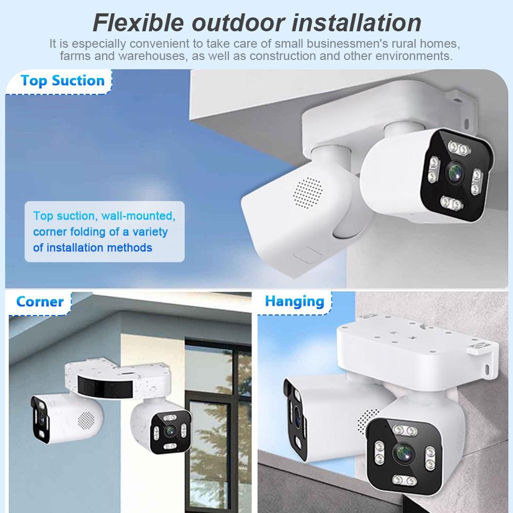AIOOK ICAM365 APP Sicherheitskamera Außen Wasserdicht Dual-Linse HD 10MP 10X Zoom WiFi CCTV Nachtsicht Zwei-Wege-Interkom PTZ Fernansicht