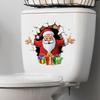 Santa Claus Break-Through Wall Decal PVC Removable Christmas Wall Window Sticker Toilet Stickers Home Christmas Decoration Gift