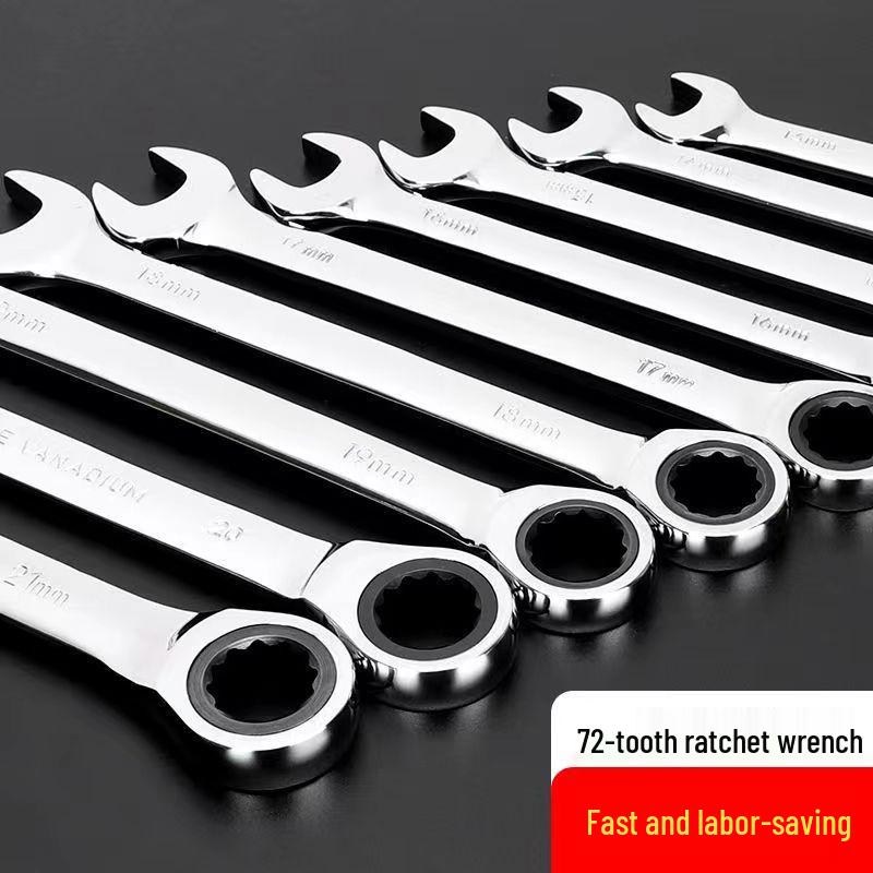 Dual-Headed 72-Tooth Ratchet Wrench Set - CE Certified Steel for Home & Automotive Repair